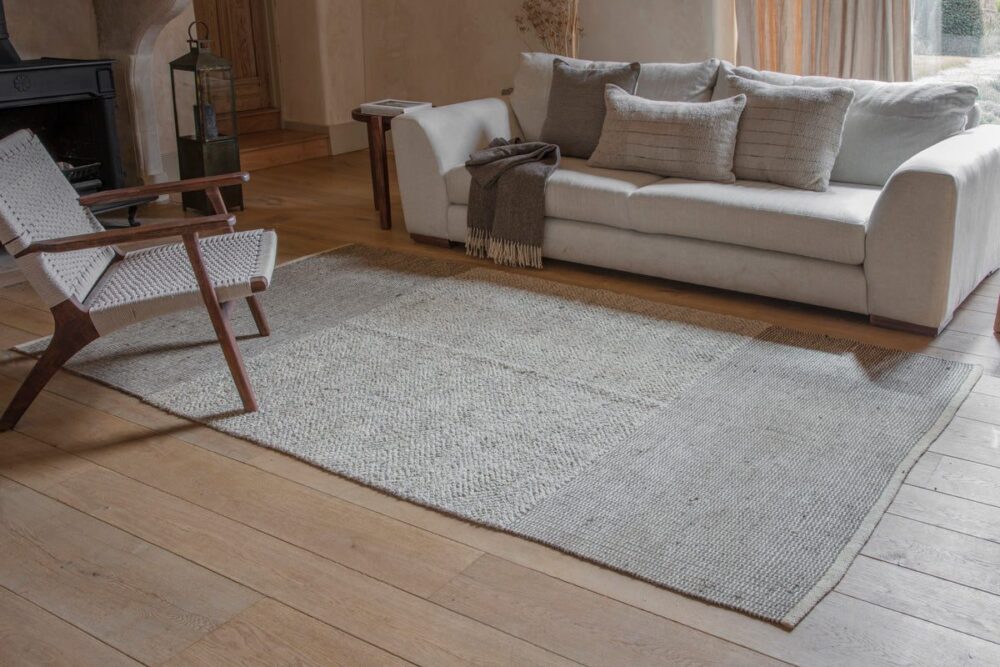 Kufri Jute Rug - Soft Blue & Brown- 150 x 240 cm