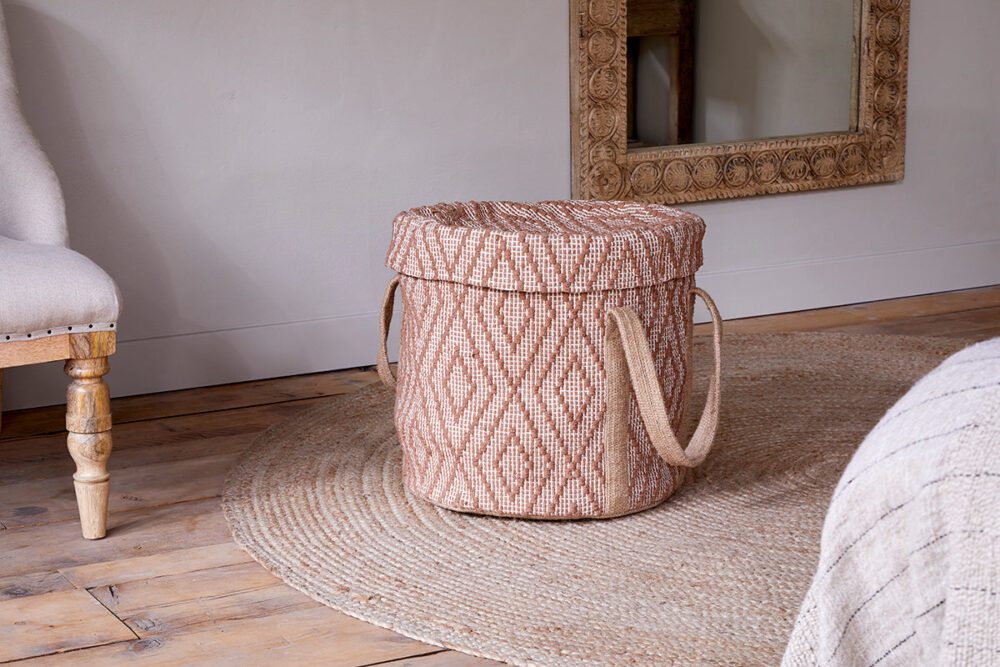 Renu Jute Laundry Basket - Rust & Natural