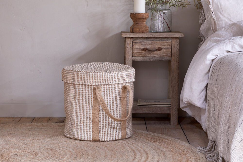 Rohia Laundry Basket - Natural & Cream