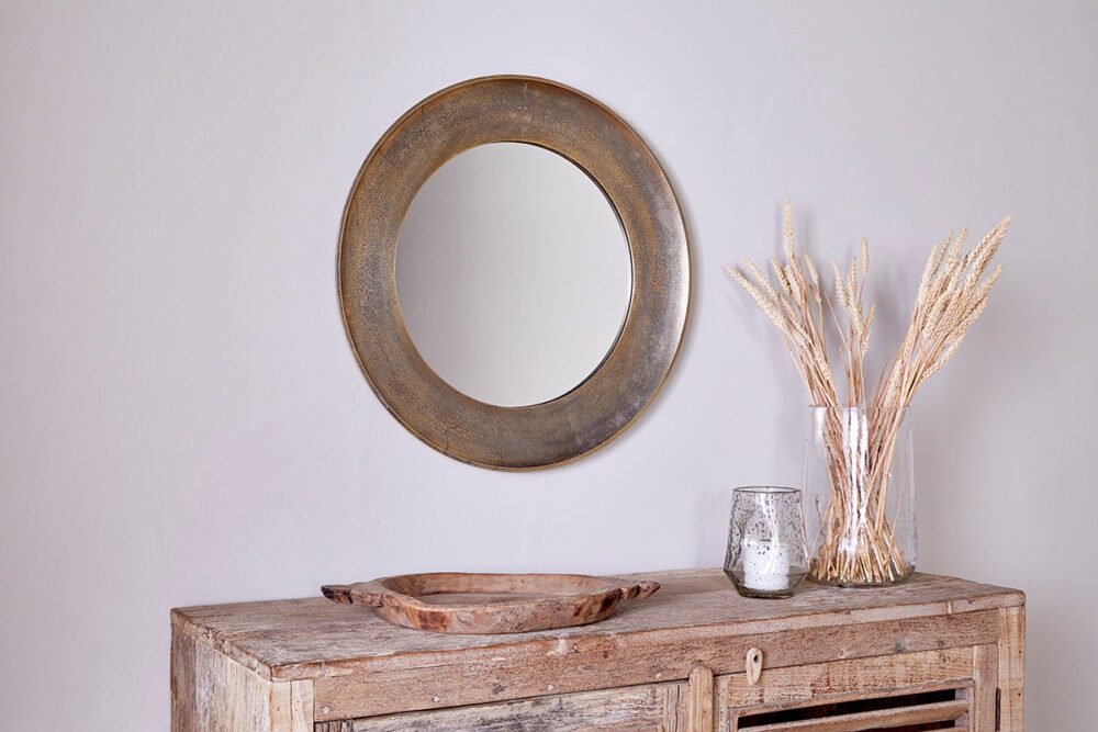 Yakira Mirror- Antique Brass-Small