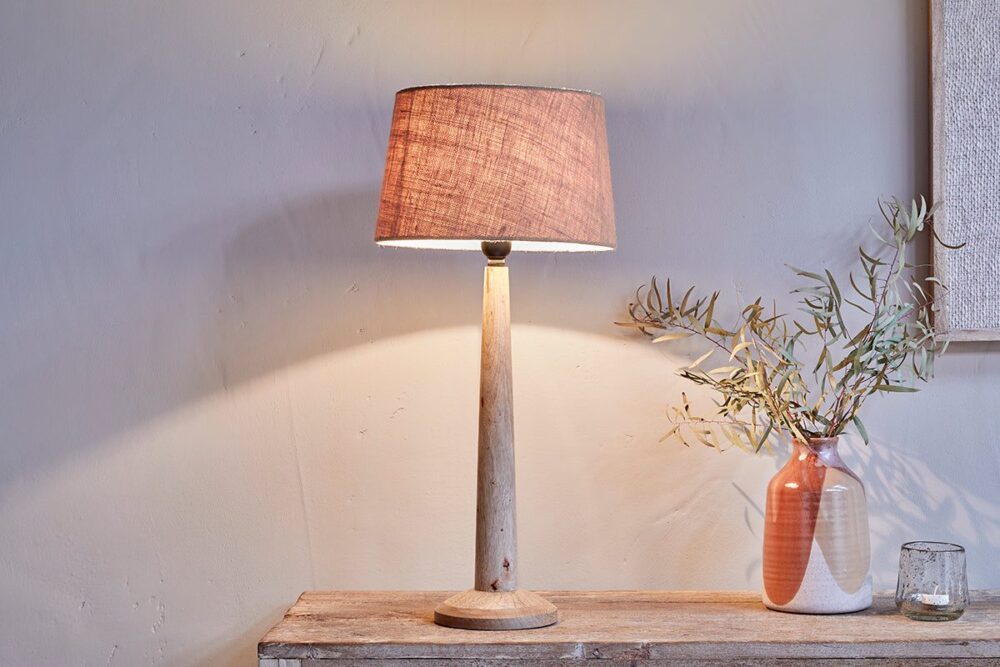 Sahar Mango Wood Table Lamp - Natural