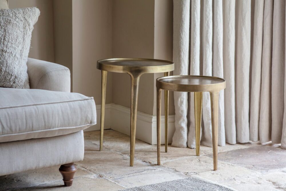 Rohia Cast Metal Table - Brass - Large
