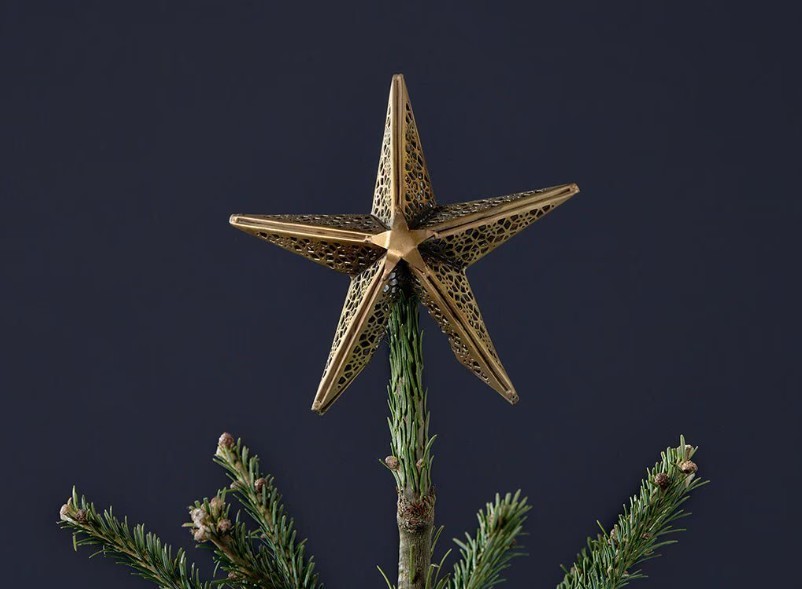 Bishakha Star Tree Topper - Brass