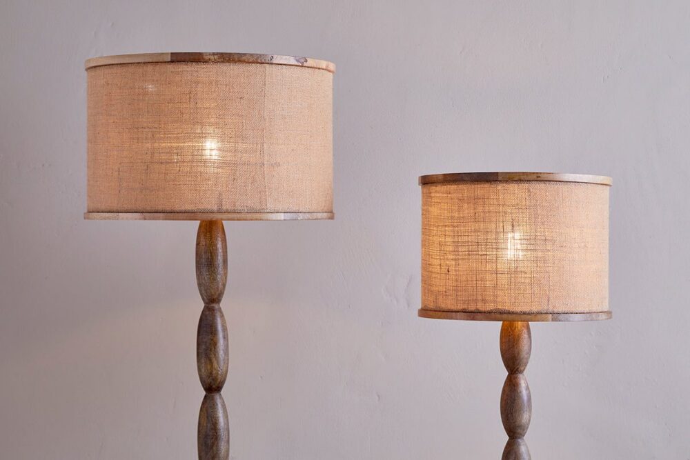 Darat Mango Wood & Jute Lampshade - Natural - Small