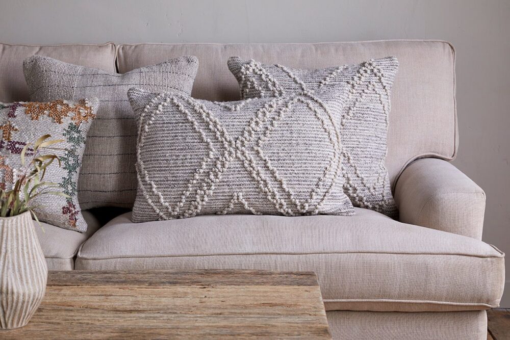 Juliyet Cotton & Wool Cushion Cover - Natural - 60 x 40 cm
