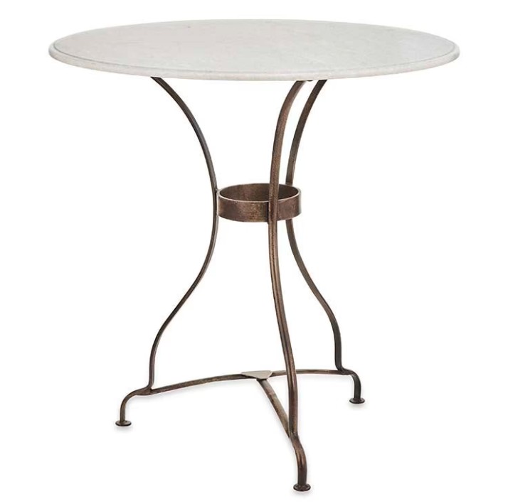 Parwaha Marble Bistro Table - Off White - One Size - Image 2